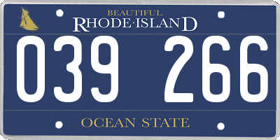 RI license plate 039266