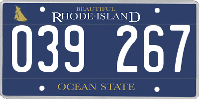 RI license plate 039267