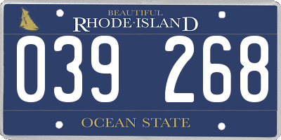 RI license plate 039268