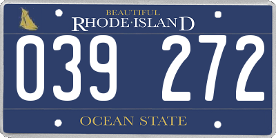 RI license plate 039272