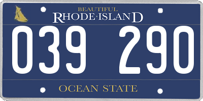 RI license plate 039290