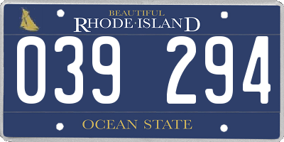 RI license plate 039294
