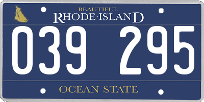 RI license plate 039295