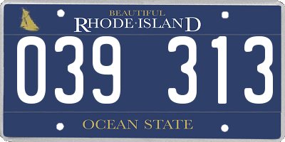 RI license plate 039313