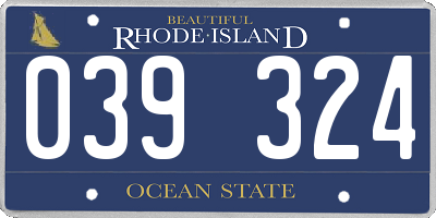 RI license plate 039324