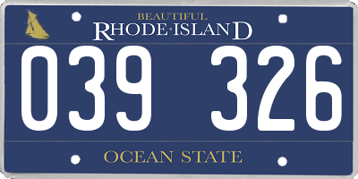 RI license plate 039326
