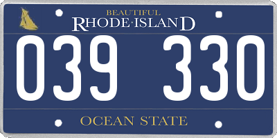 RI license plate 039330
