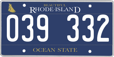 RI license plate 039332