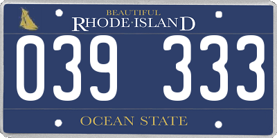 RI license plate 039333