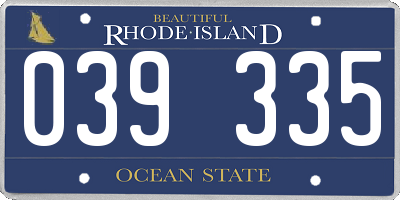 RI license plate 039335