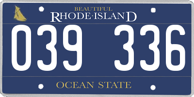 RI license plate 039336