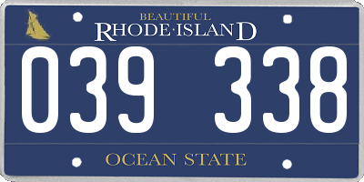 RI license plate 039338