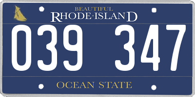 RI license plate 039347