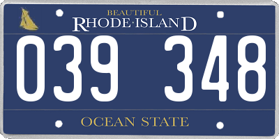 RI license plate 039348