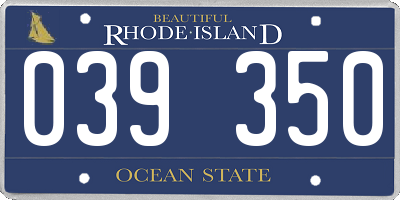 RI license plate 039350