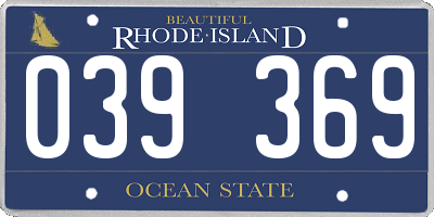 RI license plate 039369