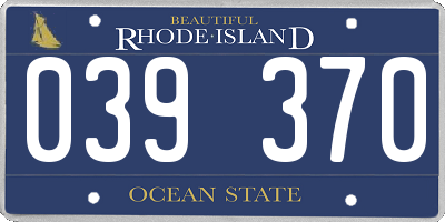 RI license plate 039370
