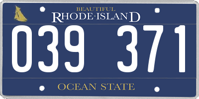 RI license plate 039371