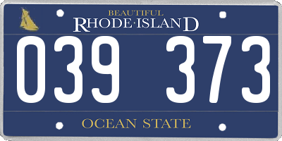 RI license plate 039373