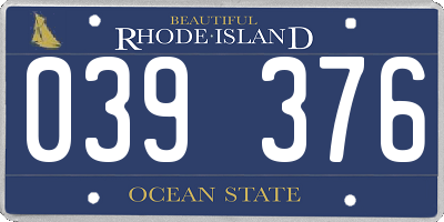 RI license plate 039376