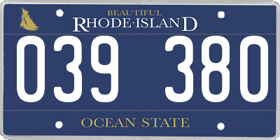 RI license plate 039380
