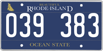 RI license plate 039383
