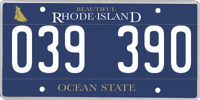 RI license plate 039390