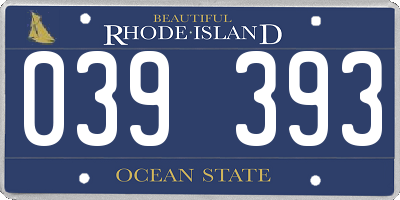 RI license plate 039393