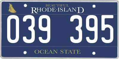 RI license plate 039395