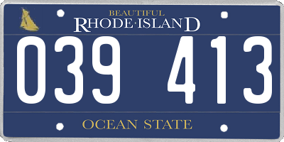 RI license plate 039413