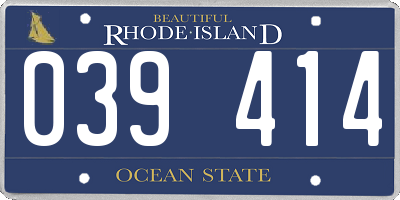RI license plate 039414