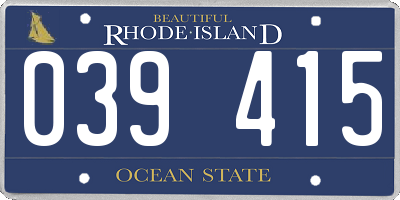 RI license plate 039415