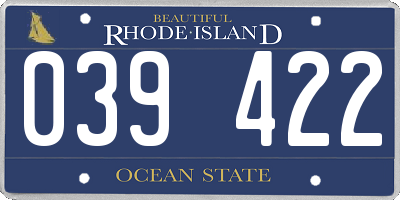 RI license plate 039422