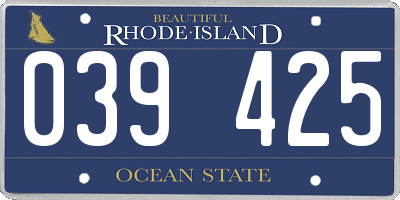 RI license plate 039425