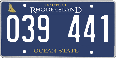 RI license plate 039441