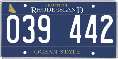 RI license plate 039442