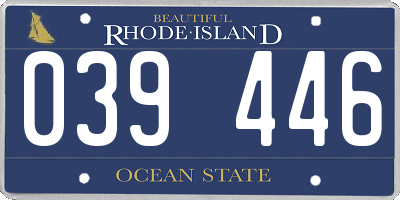 RI license plate 039446