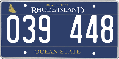 RI license plate 039448