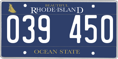 RI license plate 039450