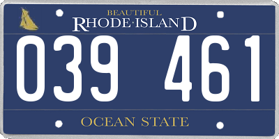 RI license plate 039461
