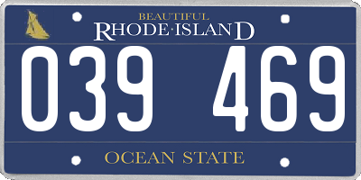 RI license plate 039469