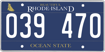RI license plate 039470