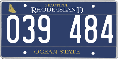RI license plate 039484