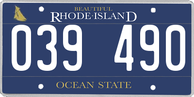 RI license plate 039490