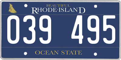 RI license plate 039495