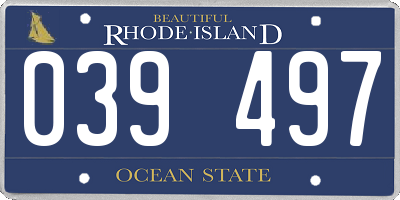 RI license plate 039497