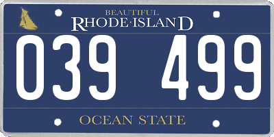 RI license plate 039499