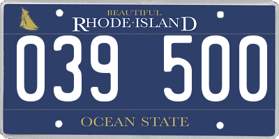 RI license plate 039500