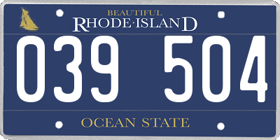 RI license plate 039504