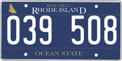RI license plate 039508